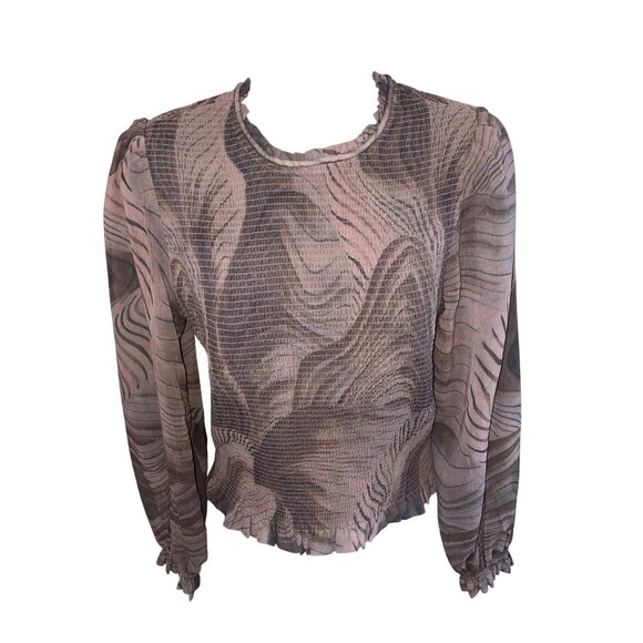 Truth By Republic Womens Long Sleeve Blouse With Artistic Design S/P - Picture 6 of 7